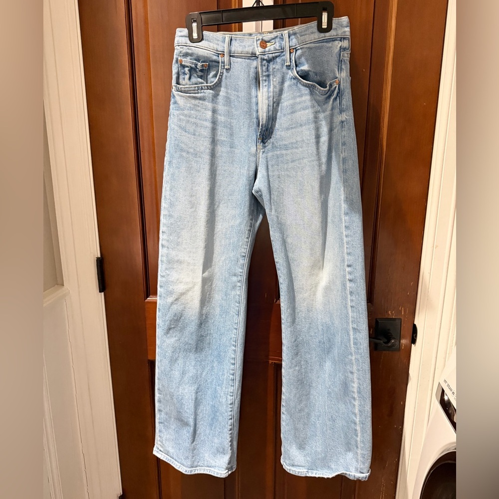 MOTHER Light Wash Blue Flare Jeans